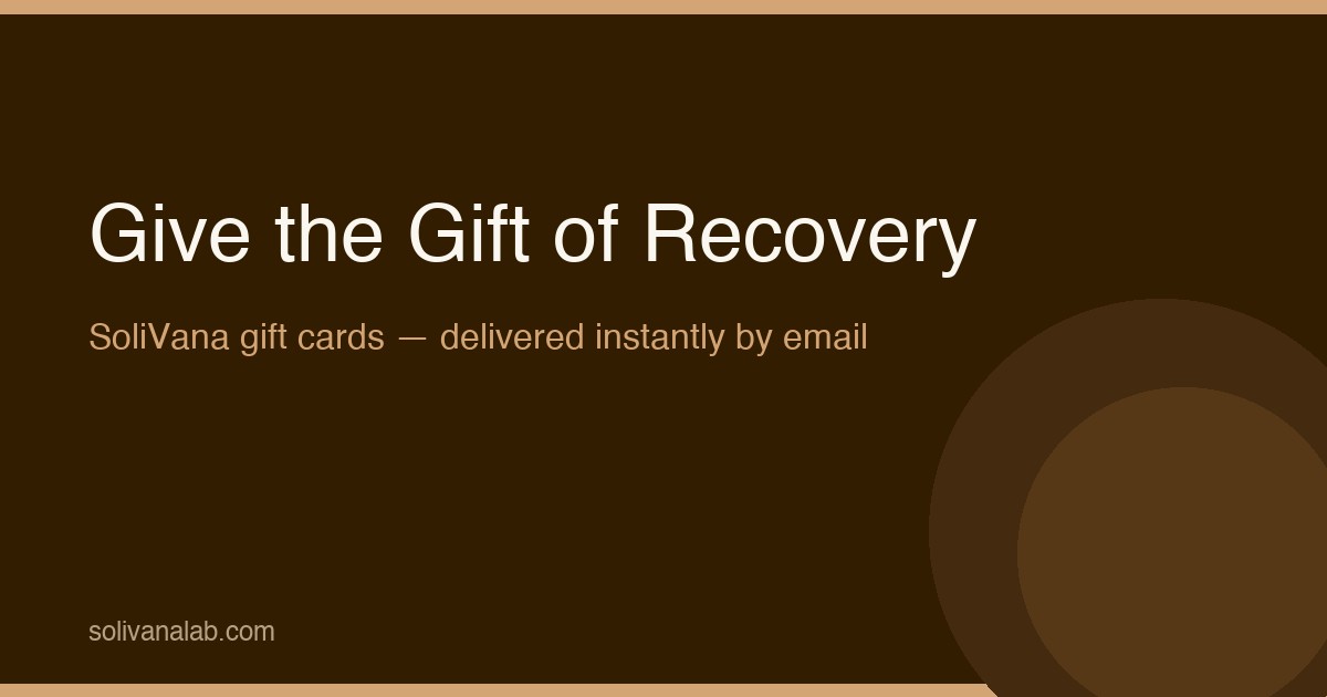 SoliVana gift card with copper foil ring motif